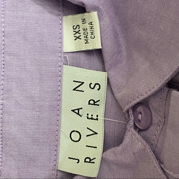 JOAN RIVERS NWT light denim boyfriend shirt XXS - Picture 7 of 9